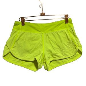 Ivivva Girls Neon Yellow Running Shorts 14 Pull On Light Wash Lined Athletic